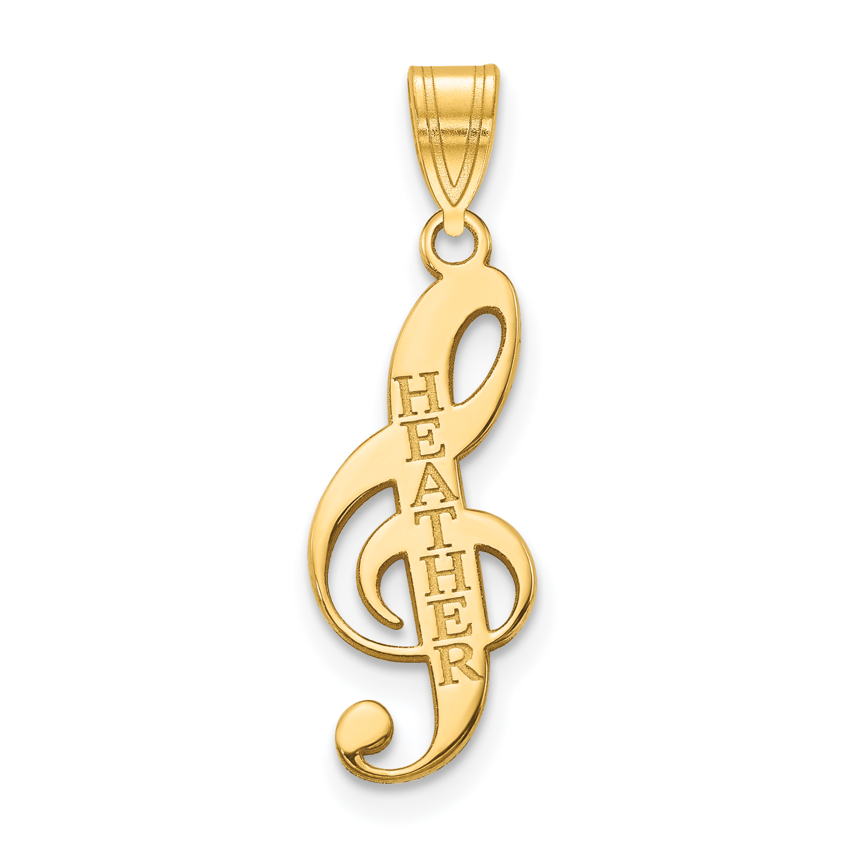 Sterling Silver/Gold-Plated Personalized Music Note Pendant